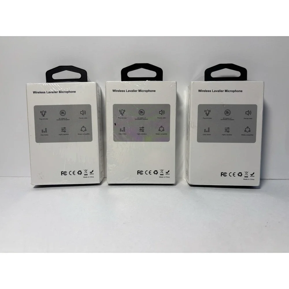 Lot of 3 Wireless Lavalier Microphones Mixed Type-C iPhone 1-to-1 1-to-2